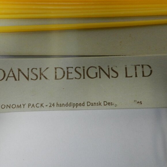 Vintage Dansk Designs 44 Taper Candles Mid Century Modern Hand Dipped 15" Yellow - Picture 6 of 8